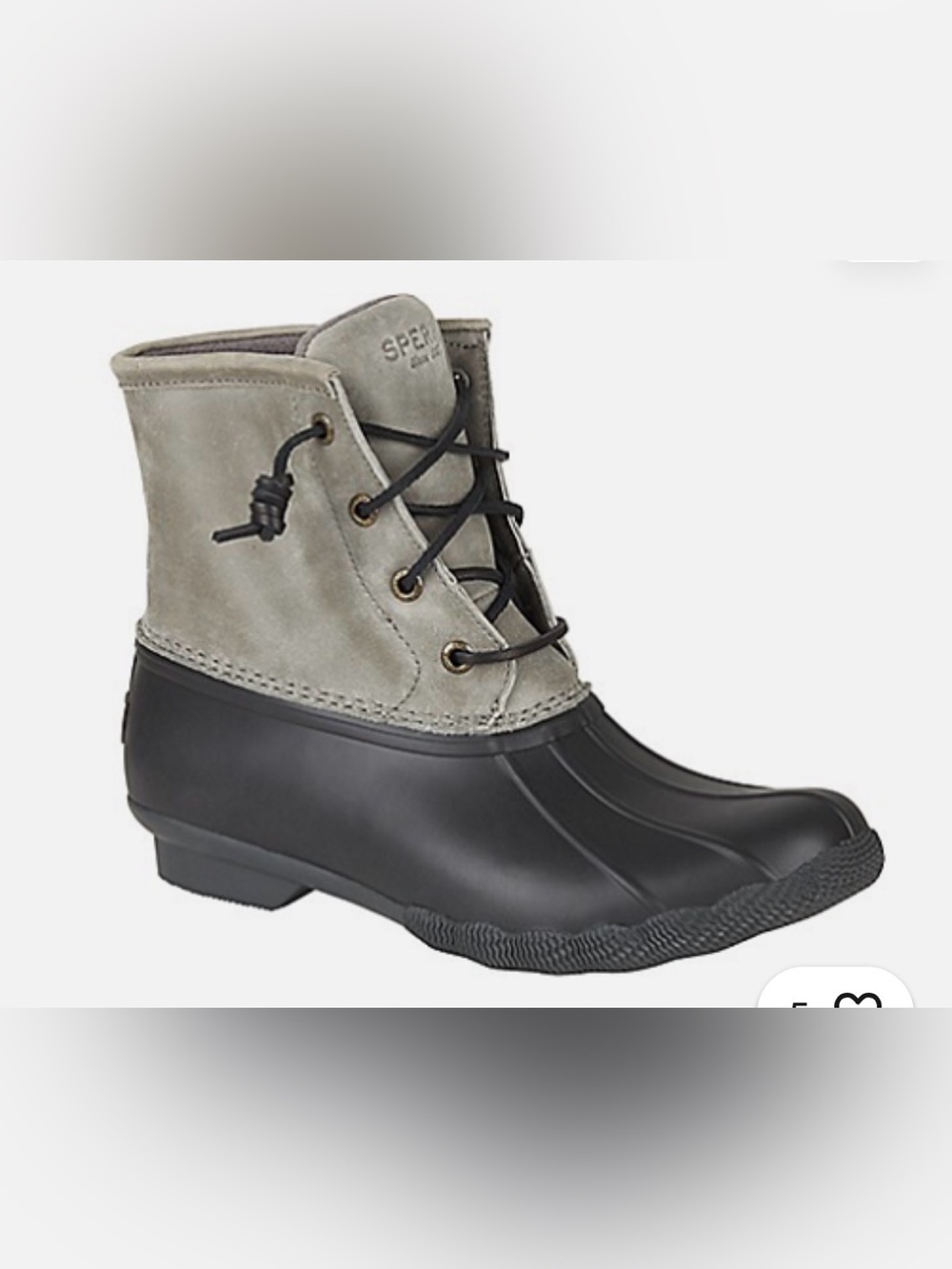 Sperry Two-Tone Grey and Black Waterproof Duck Boots